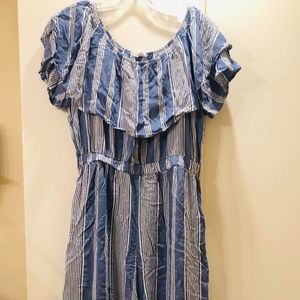 Blue Off The Shoulder Romper/Jumpsuit